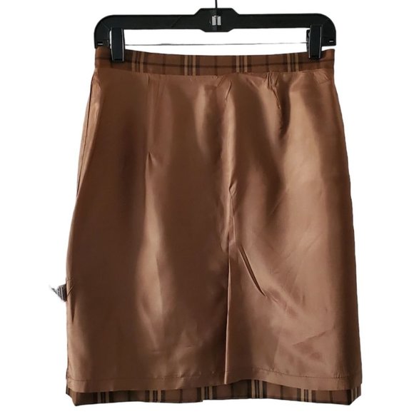 Petite Sophisticate Plaid Pencil Skirt | NWT | 8P | Light & Dark Brown, Tan - Picture 7 of 17